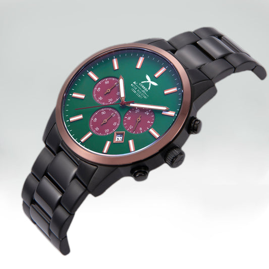 Warrior Gents black stainless steel wristwatch