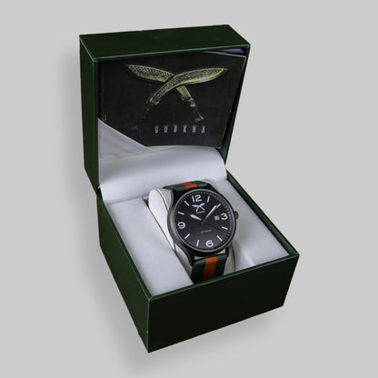 Combat RGR watch with black dial and nylon strap