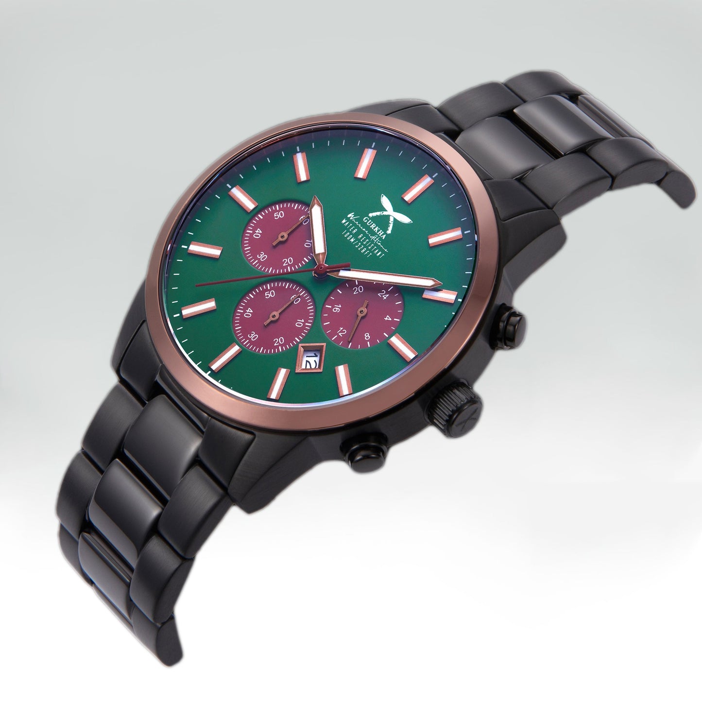 Warrior Gents black stainless steel wristwatch