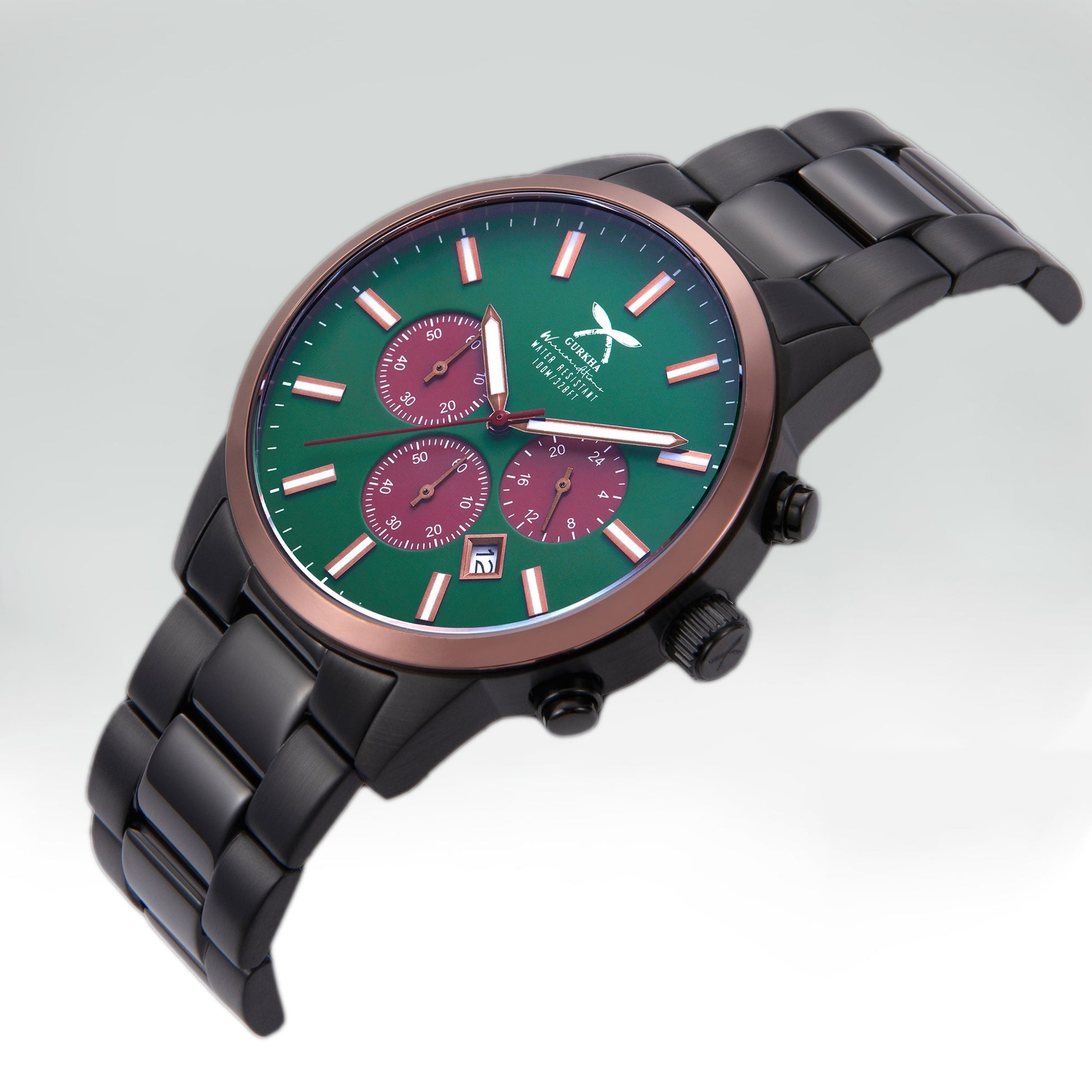 Warrior Gents black stainless steel wristwatch