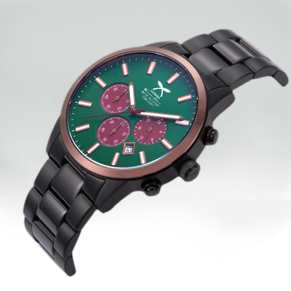 Warrior Gents black stainless steel wristwatch