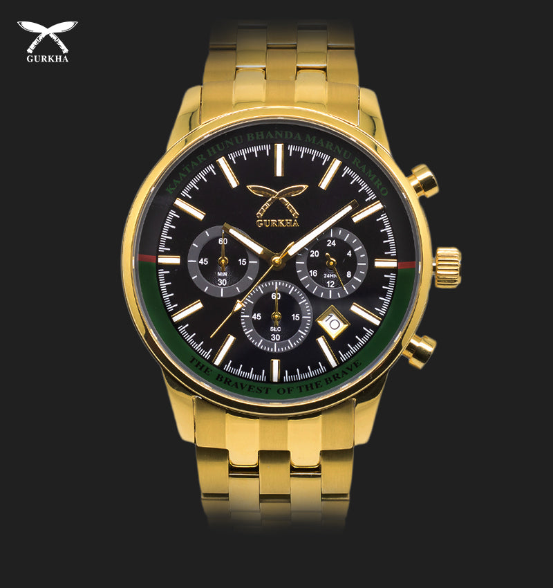 G-200 Gold stainless steel chronograph watch