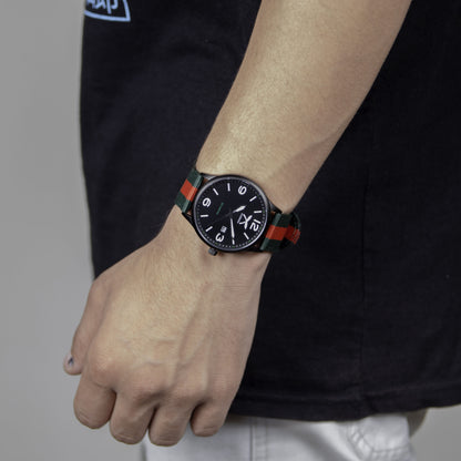 Combat RGR watch with black dial and nylon strap