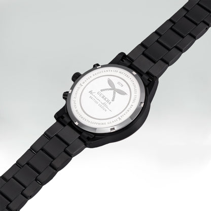 Black stainless steel men's watch back view