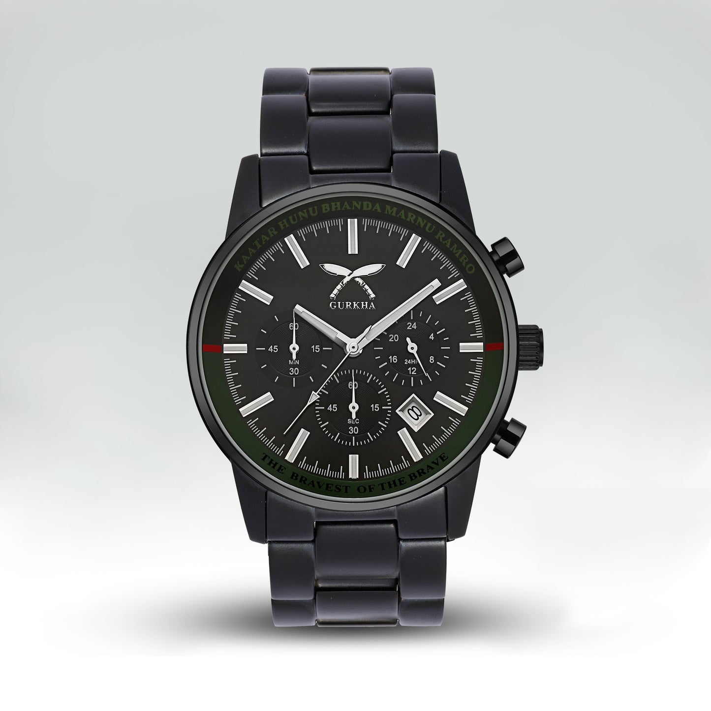 G-200 Dark black stainless steel wristwatch