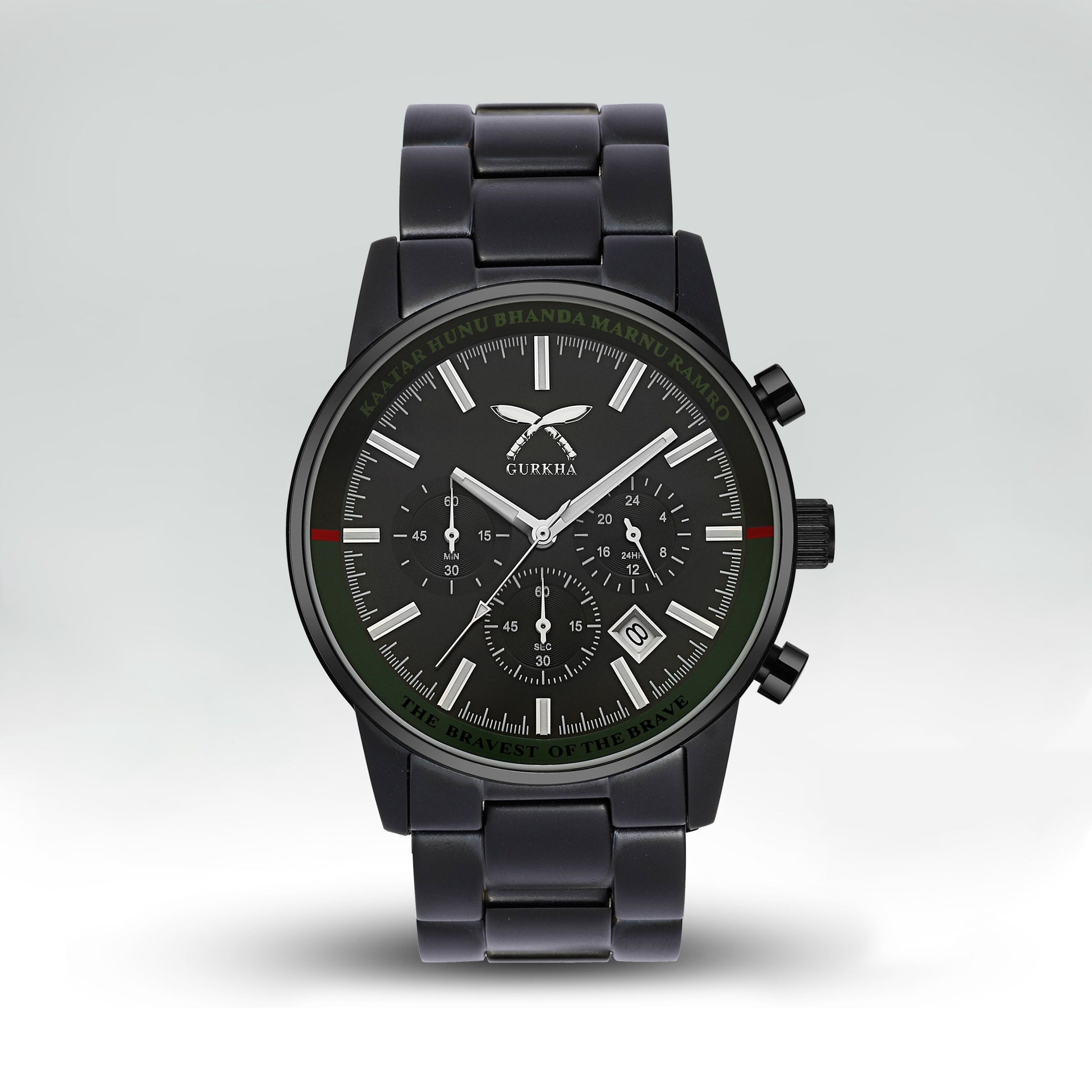 G-200 Dark black stainless steel wristwatch
