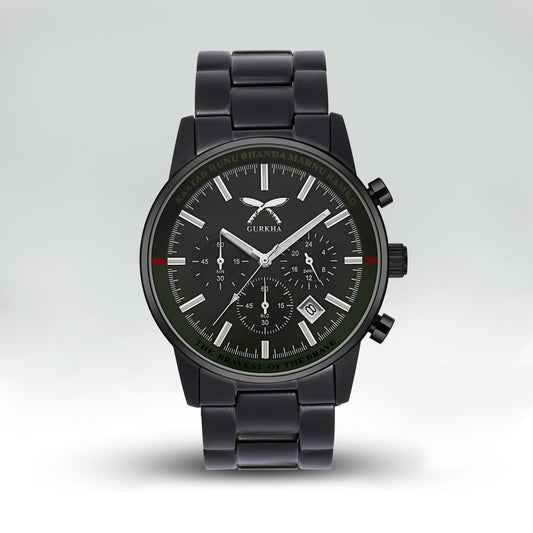 G-200 Dark black stainless steel wristwatch